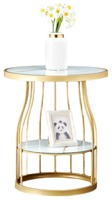 Luxury Tempered Glass Small Side Table with Iron Legs   Contemporary   Side Tables And End Tables   by Miron Demid LLC  Houzz