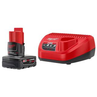 MW M12 12-Volt Lithium-Ion Cordless Green 125 ft. Cross Line and Plumb Points Laser Level with 4.0 Ah Battery and Charger 3622-20-48-59-2440