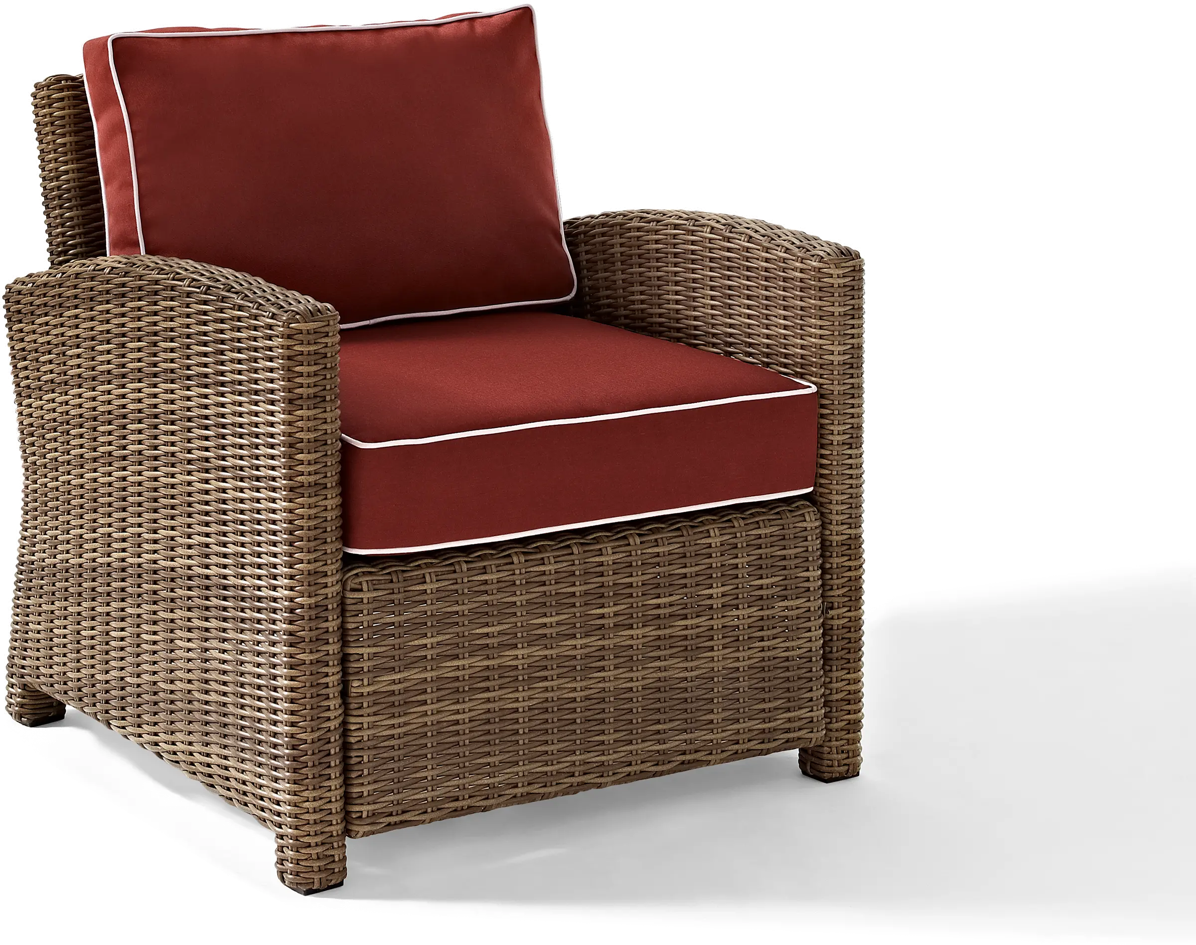 Bradenton Sangria and Wicker Patio Armchair