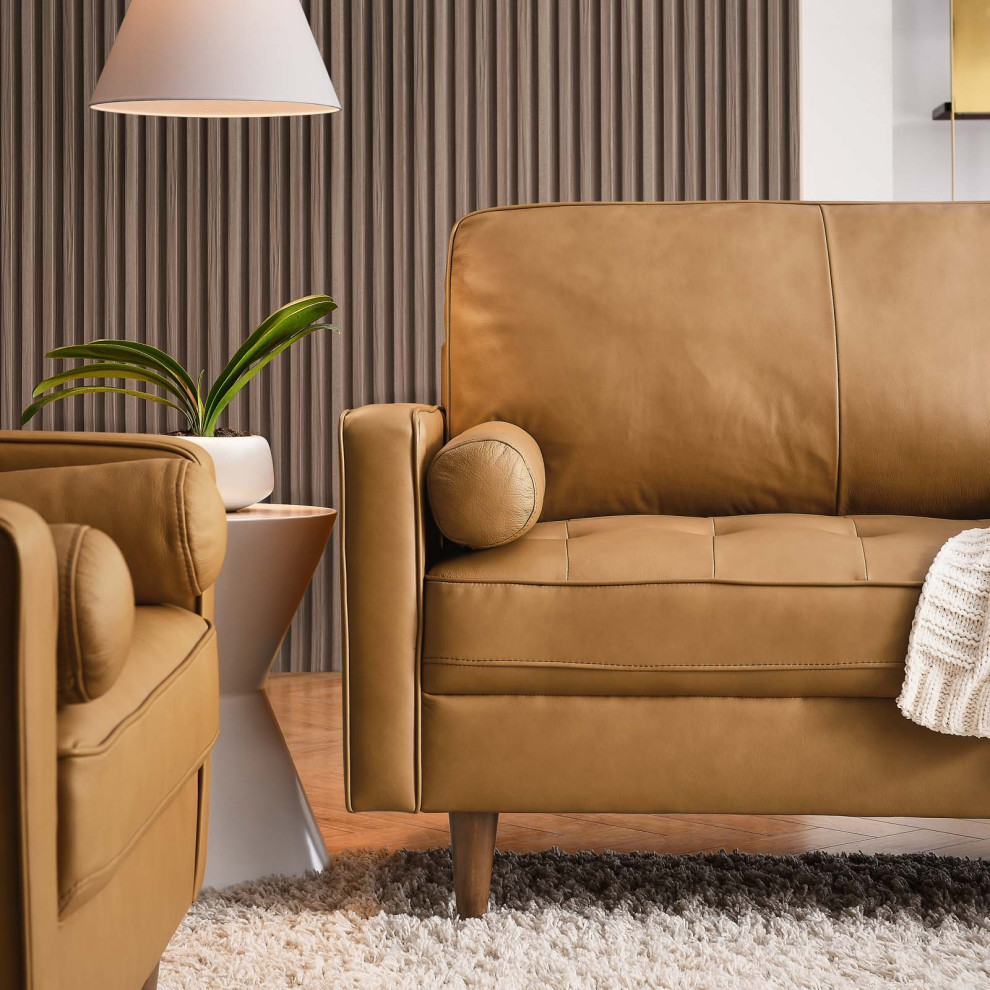 Valour 88 quotLeather Sofa   Midcentury   Sofas   by Modway  Houzz