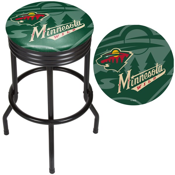 NHL Black Ribbed Bar Stool