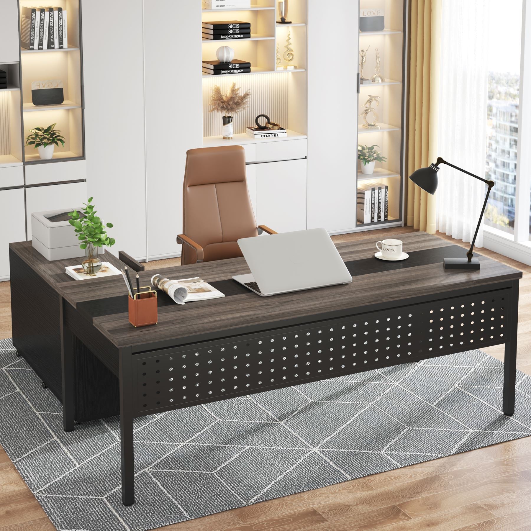 Industrial L-Shaped Desk, 71