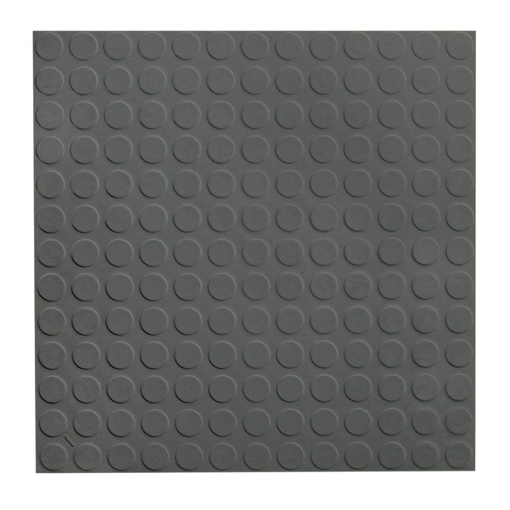 ROPPE Low Circular Profile 19.69 in. x 19.69 in. Charcoal Rubber Tile 9923P123