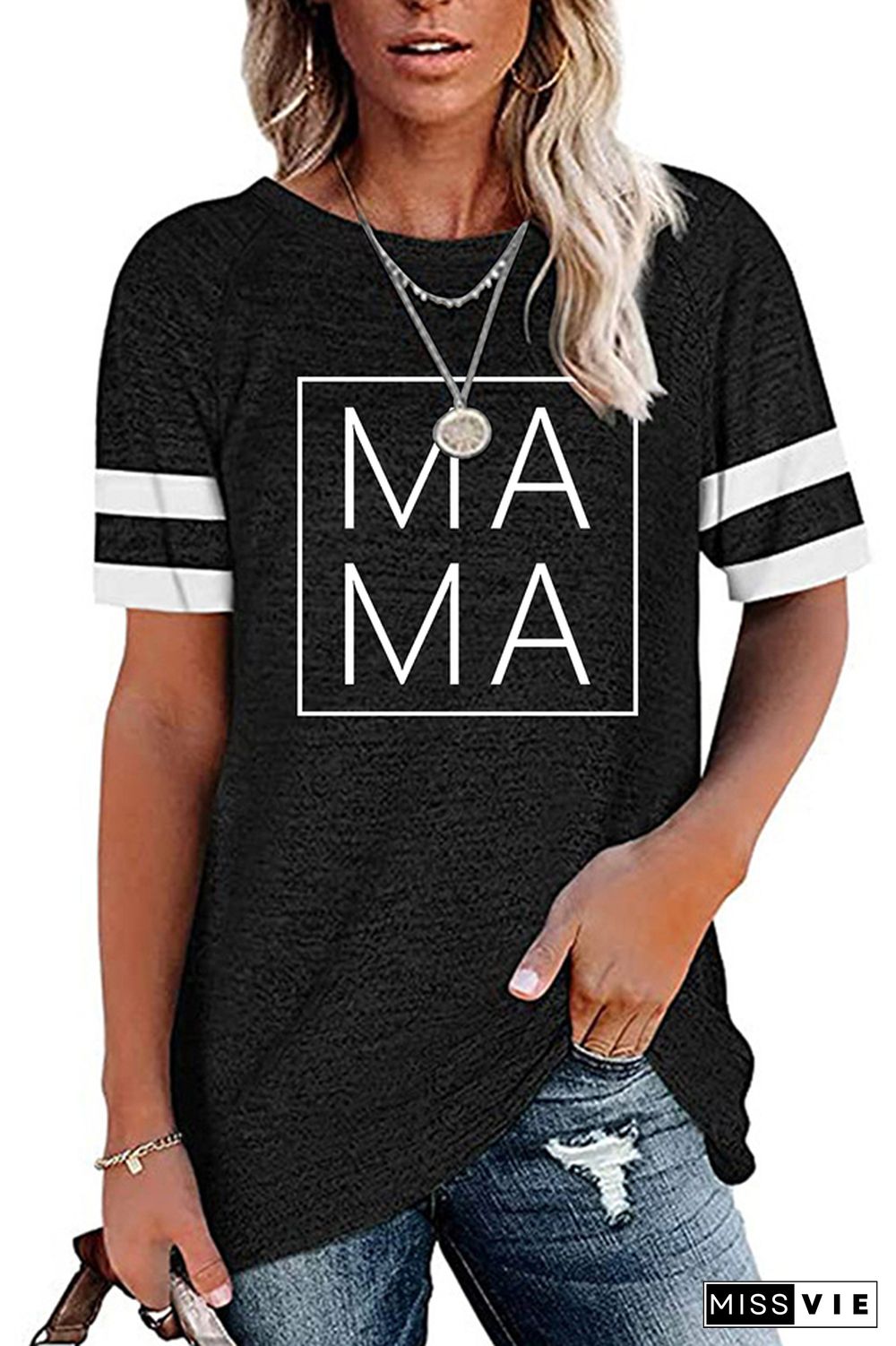 MAMA Printed Graphic Tees for Women Wholesale