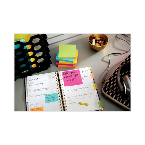 Post-it Original Pads in Jaipur Colors， 1 1/2 x 2， 100-Sheet， 12/Pack (653AU)