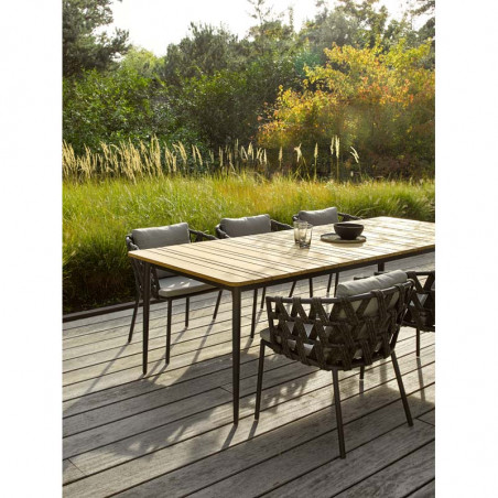 Table de jardin VINCENT SHEPPARD 10 personnes， teck et aluminium