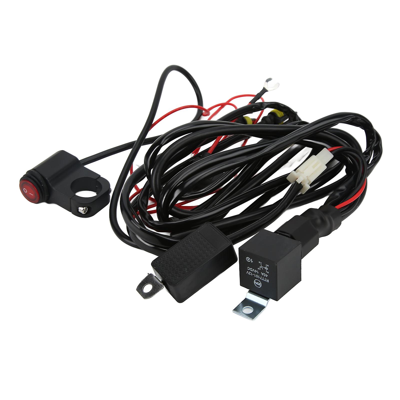 13ft Led Light Switch Wiring Harness 14awg 1to2 With Relay 40a Fuse For Motorcycle Suv Atv Utv