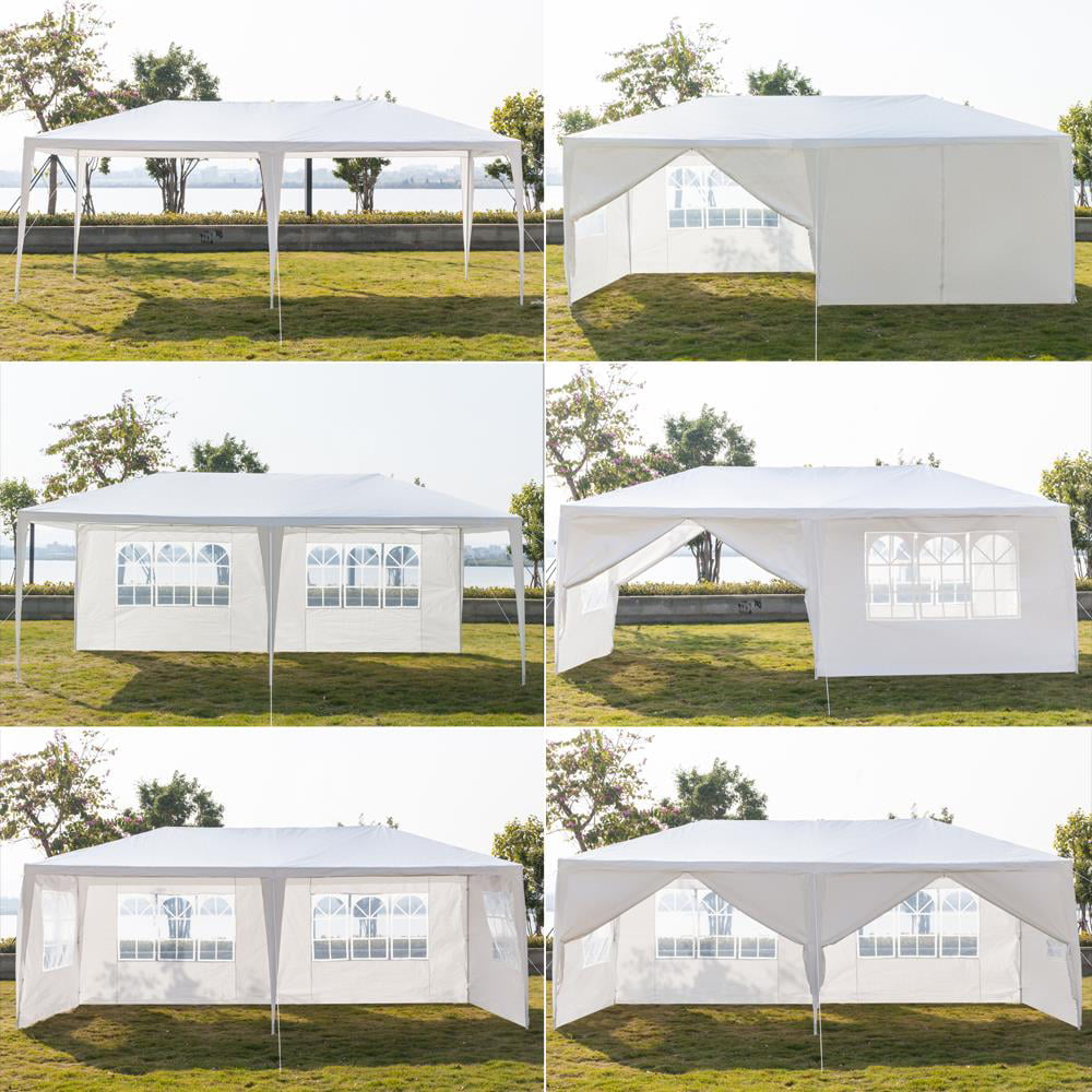 Ktaxon 10'x20' Outdoor Gazebo Canopy Wedding Party Tent with 6 Removable Sidewalls White