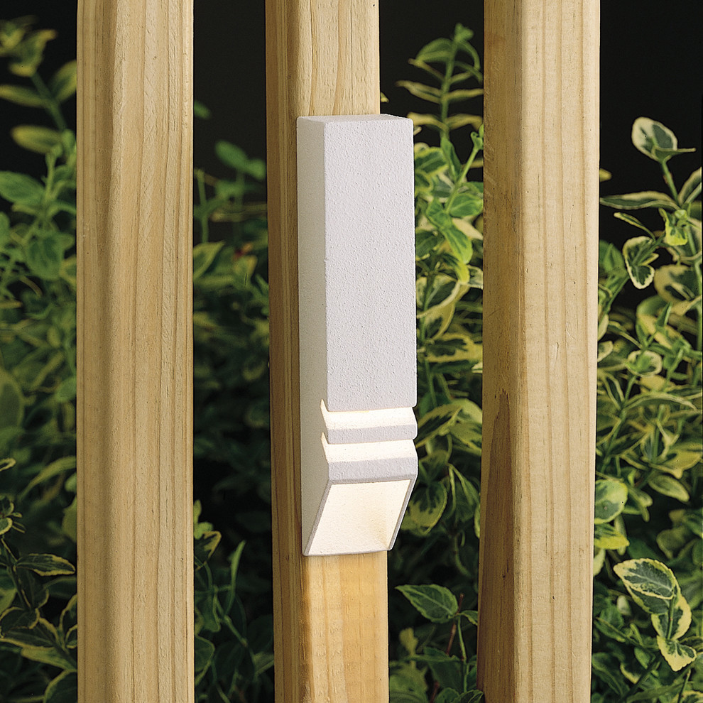 Kichler Deck Rail 1Lt 12V 4Pk  Textured White   Transitional   Landscape Lighting   by Buildcom  Houzz