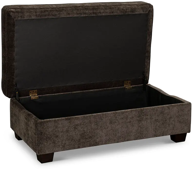 Marinette Dark Brown Storage Ottoman