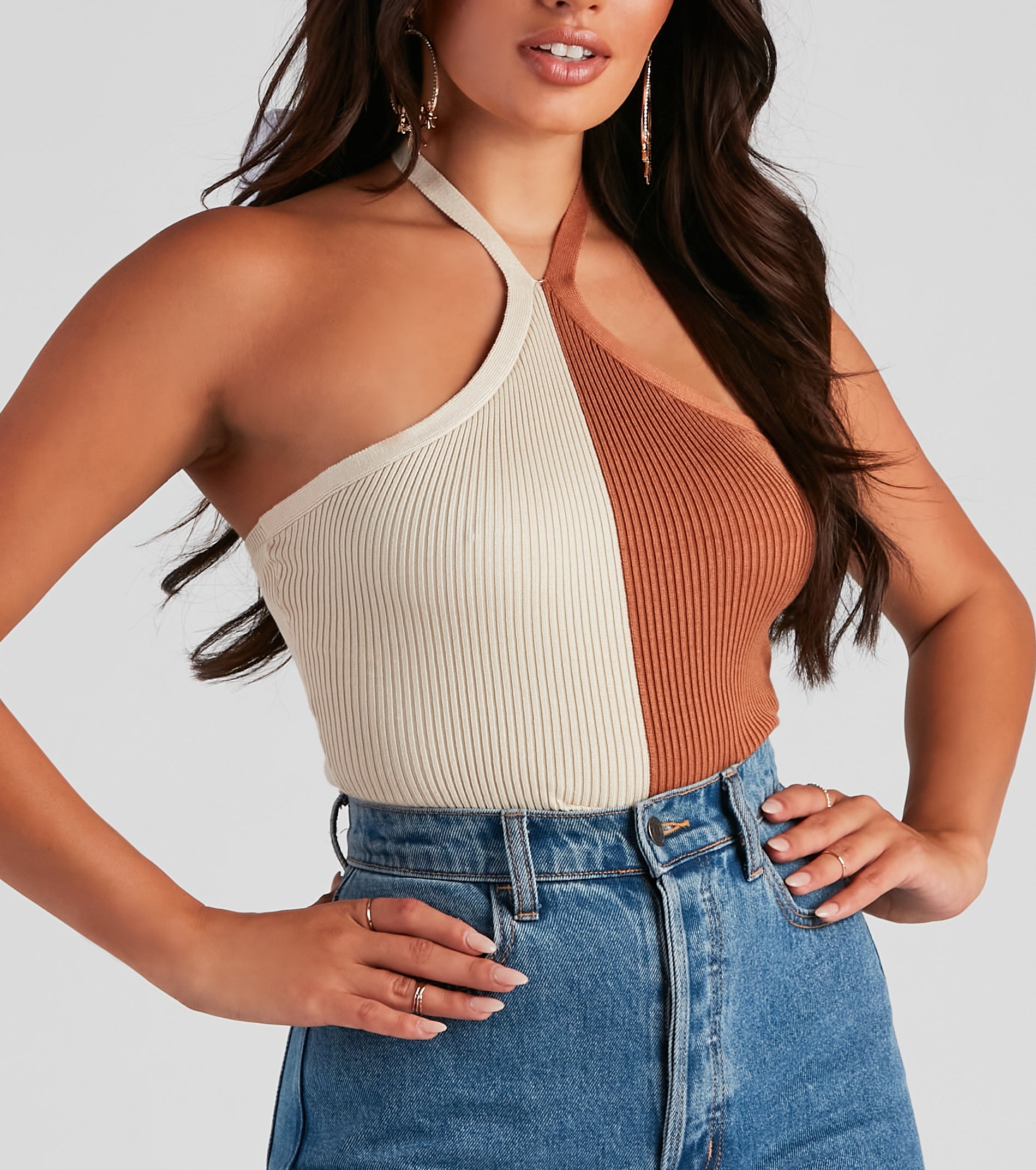 Two Moods Sweater Knit Halter Top