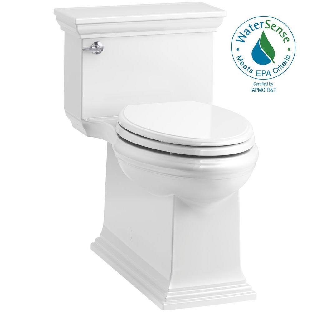 KOHLER Memoirs Stately 1-Piece 1.28 GPF Single Flush Elongated Toilet in White Seat Included K-6428-0