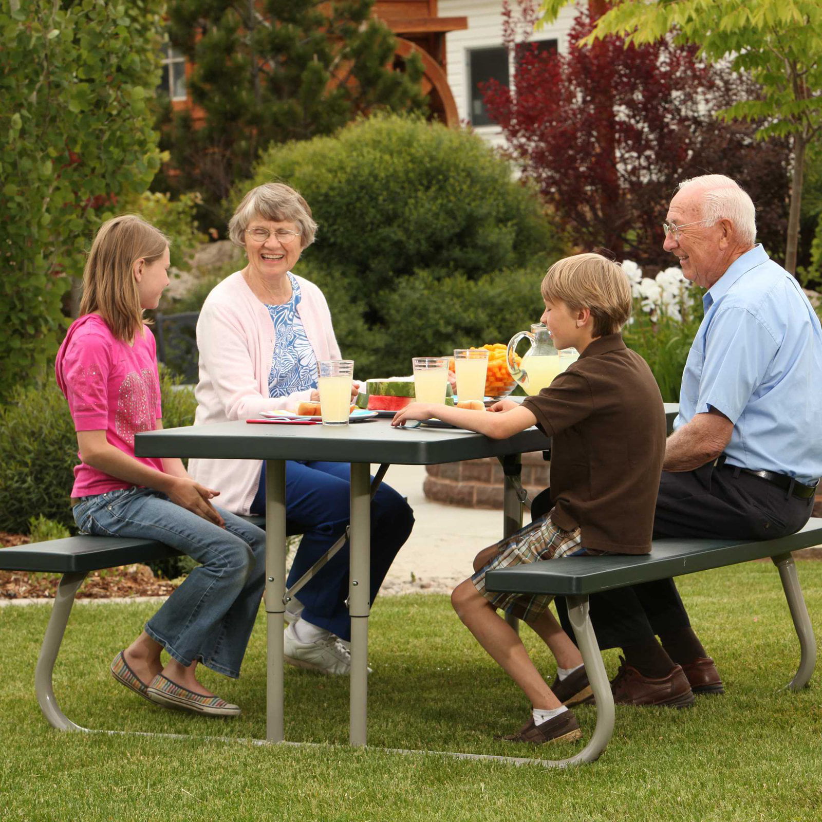 Lifetime 6 Foot Picnic Table， Hunter Green， 22123