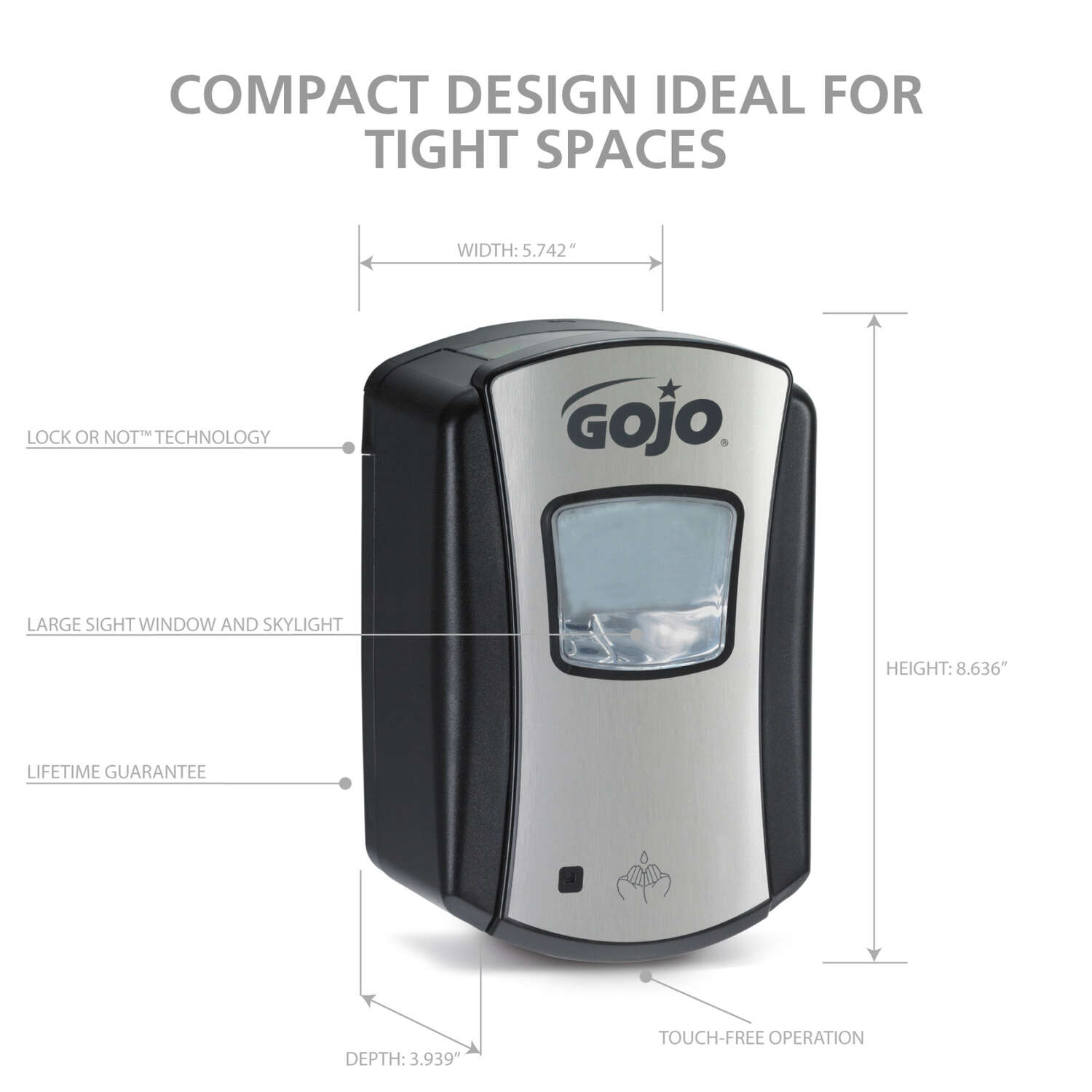 Gojo 700 ml Wall Mount Touch Free Foam Soap Dispenser