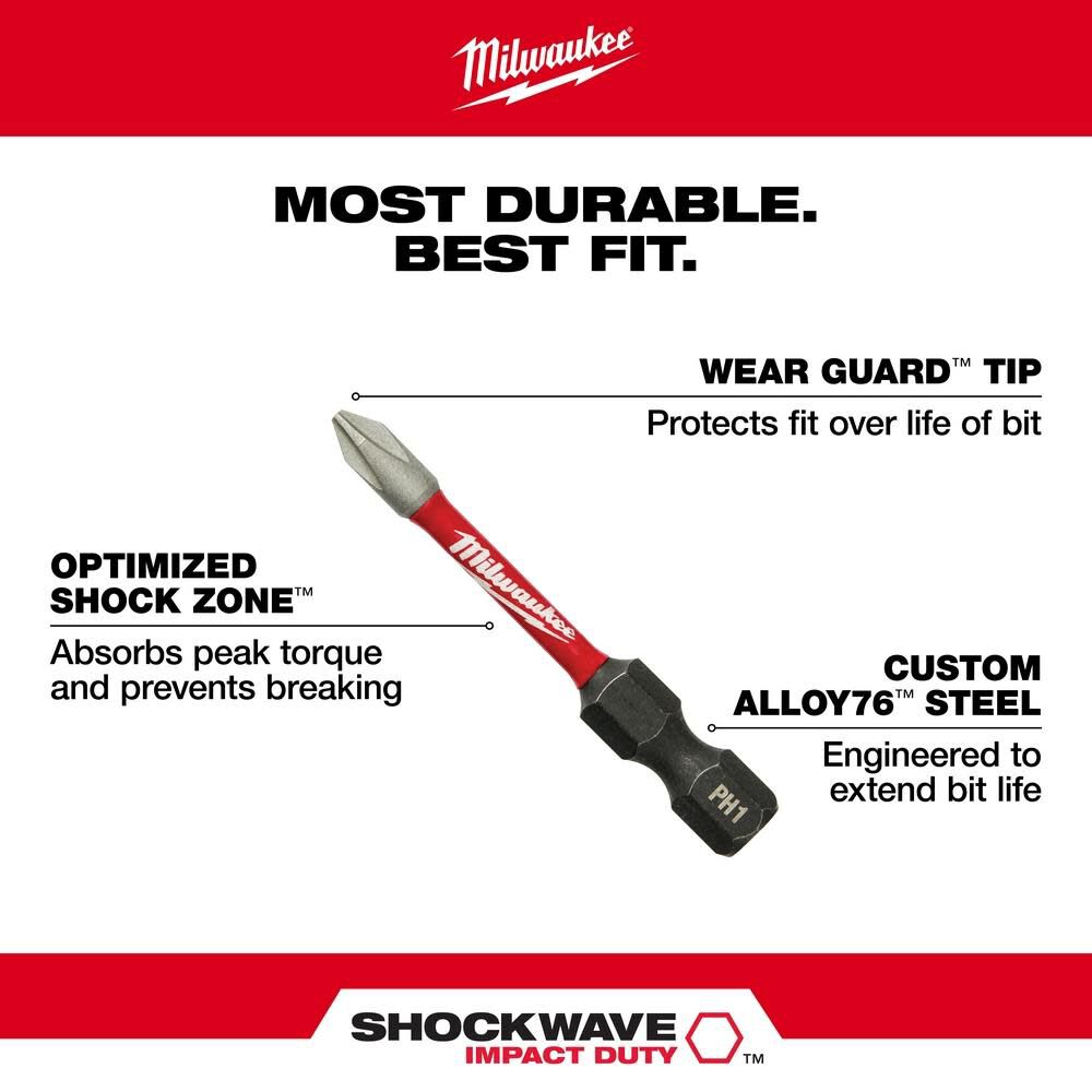 Milwaukee SHOCKWAVE 2 in. Impact Slotted 1/8 in. Power Bit 48-32-4916 from Milwaukee