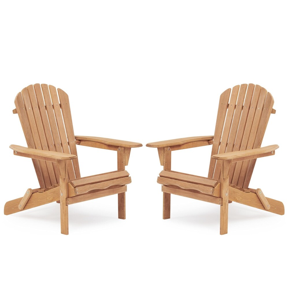 Wooden Folding Adirondack Chair Set of 2