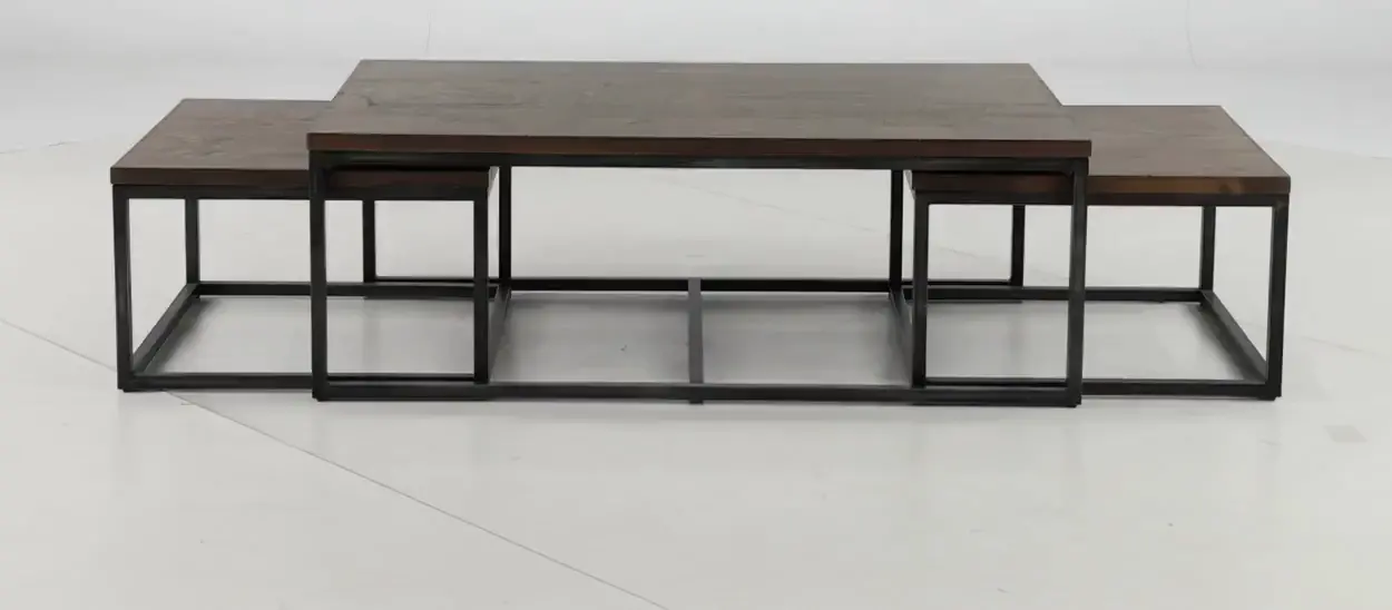 Chandler Industrial Brown Table， Set of 3