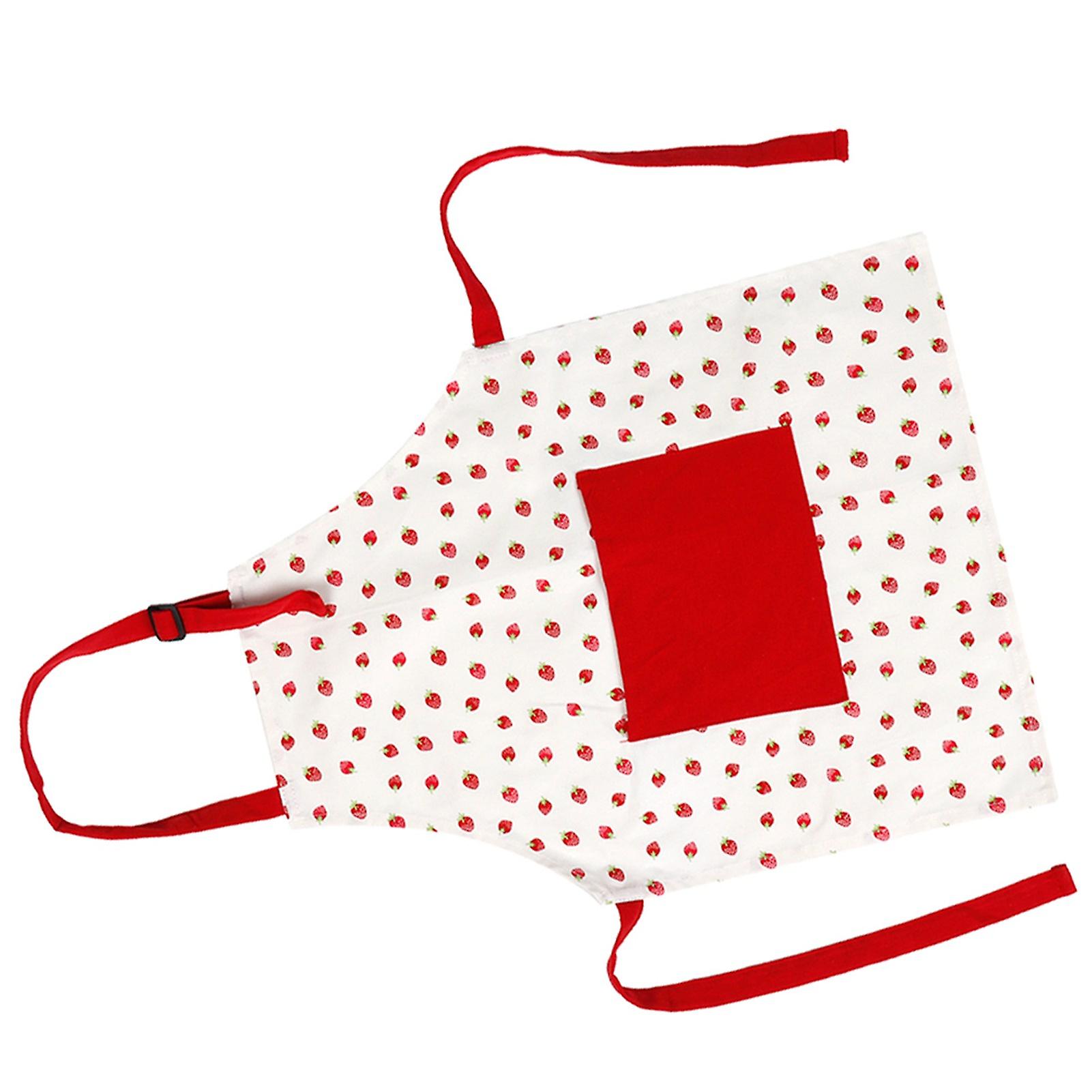 Children Kids Cooking Baking Painting Apron Chefs Kitchen Red Strawberry