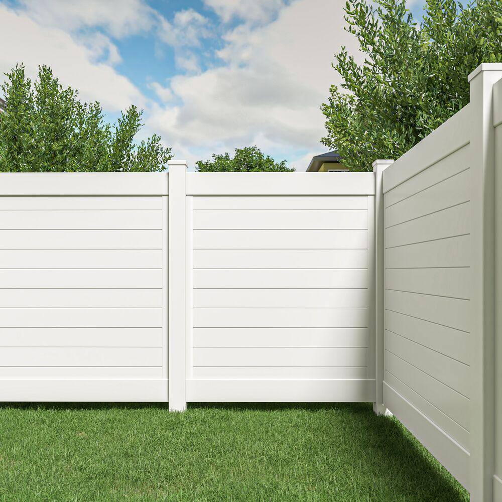 Barrette Outdoor Living Horizontal Fence 5 in. x 5 in. x 108 in. White Vinyl Corner Post 73045548