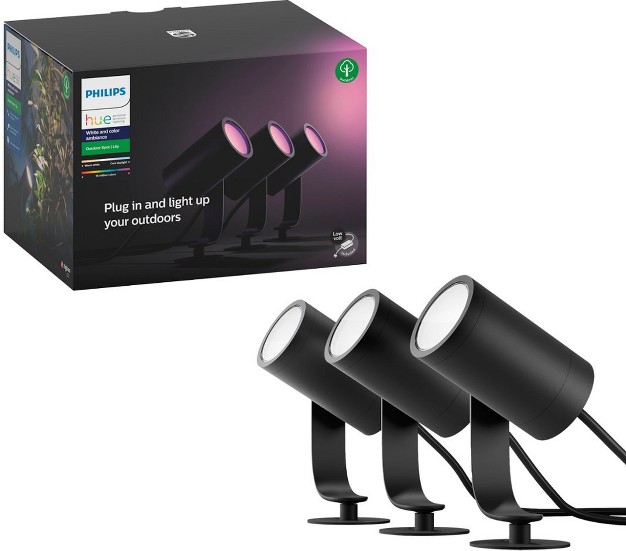 Philips Hue Lily White amp Color Outdoor Spot Light Base Kit 3 pk