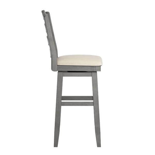 Sheena French Ladder Back Bar Height Swivel Stool， Antique White