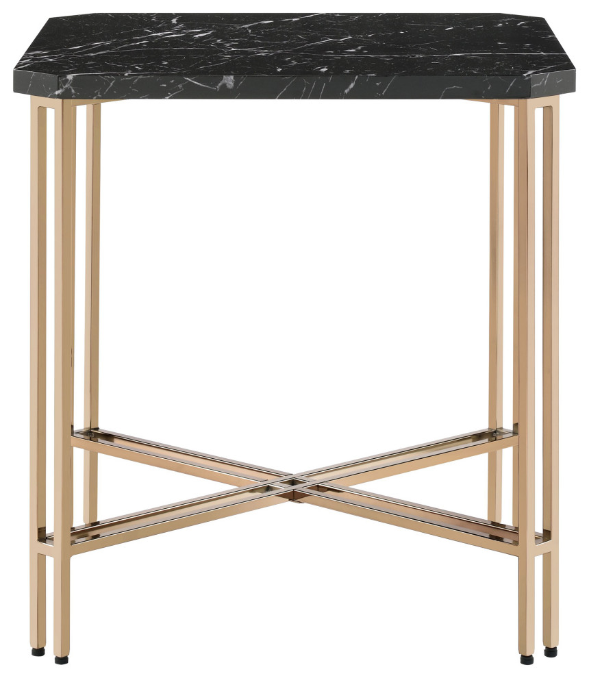 Steve Silver Daxton Black Faux Marble Square End Table   Contemporary   Side Tables And End Tables   by Steve Silver  Houzz