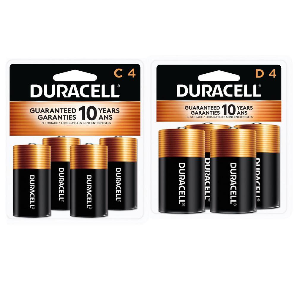 Duracell Coppertop C and D Alkaline Battery Variety Pack (8 Total Batteries) 004133304289