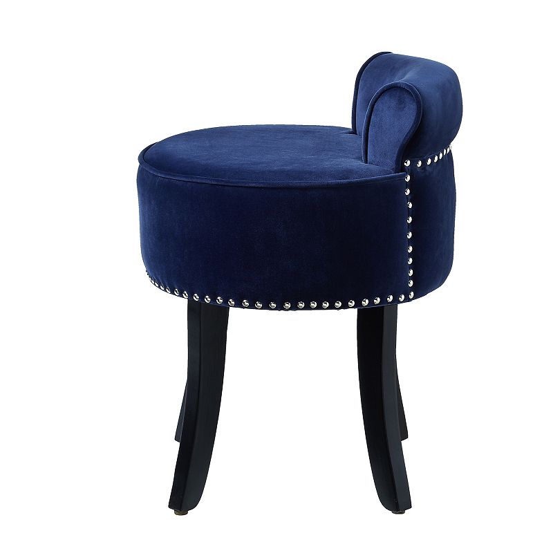 Delia Vanity Stool Nailhead Trim