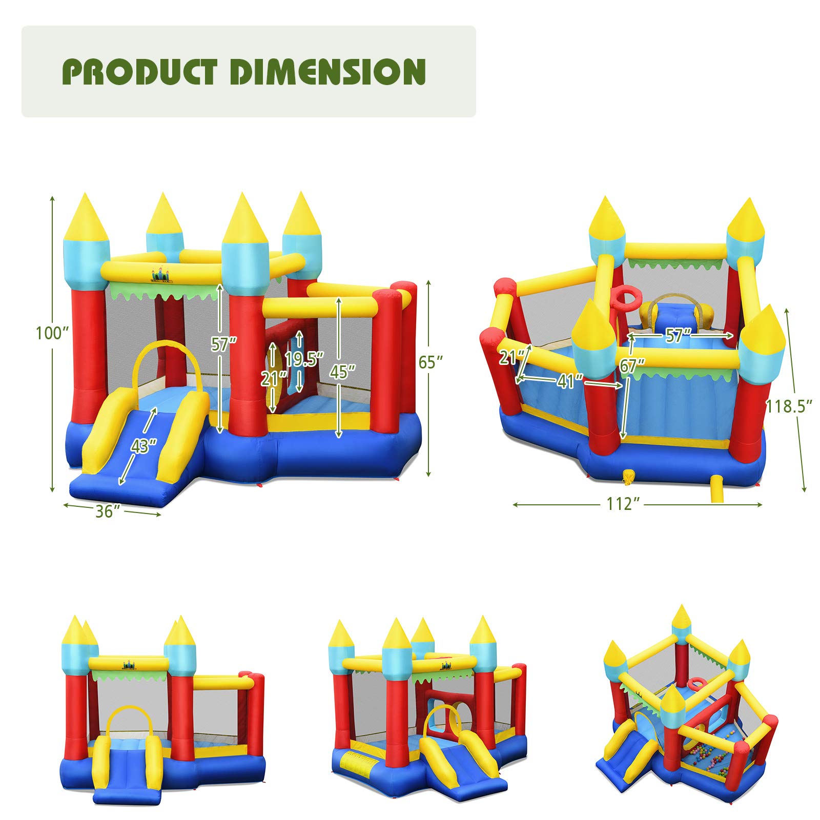 Costzon Inflatable Bounce House, Bouncy House for Kids/ With 550 Blower