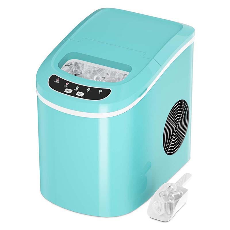 26LBS/24H Mini Portable Ice Maker Countertop, Compact Ice Machine with Ice Scoop