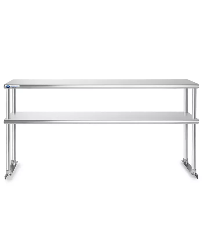 GRIDMANN NSF Commercial Stainless Steel Double Overshelf 72 x 12 for Prep and Work Table