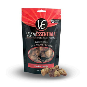 Vital Essentials Freeze-Dried Chicken Hearts Dog Treats 1.9 oz (OLD)