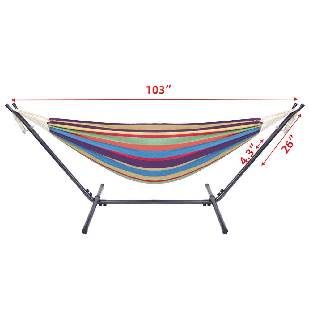 O’Force Portable Outdoor Polyester Hammock Set Green 330 lbs Capacity Hang Bed with Steel Stand