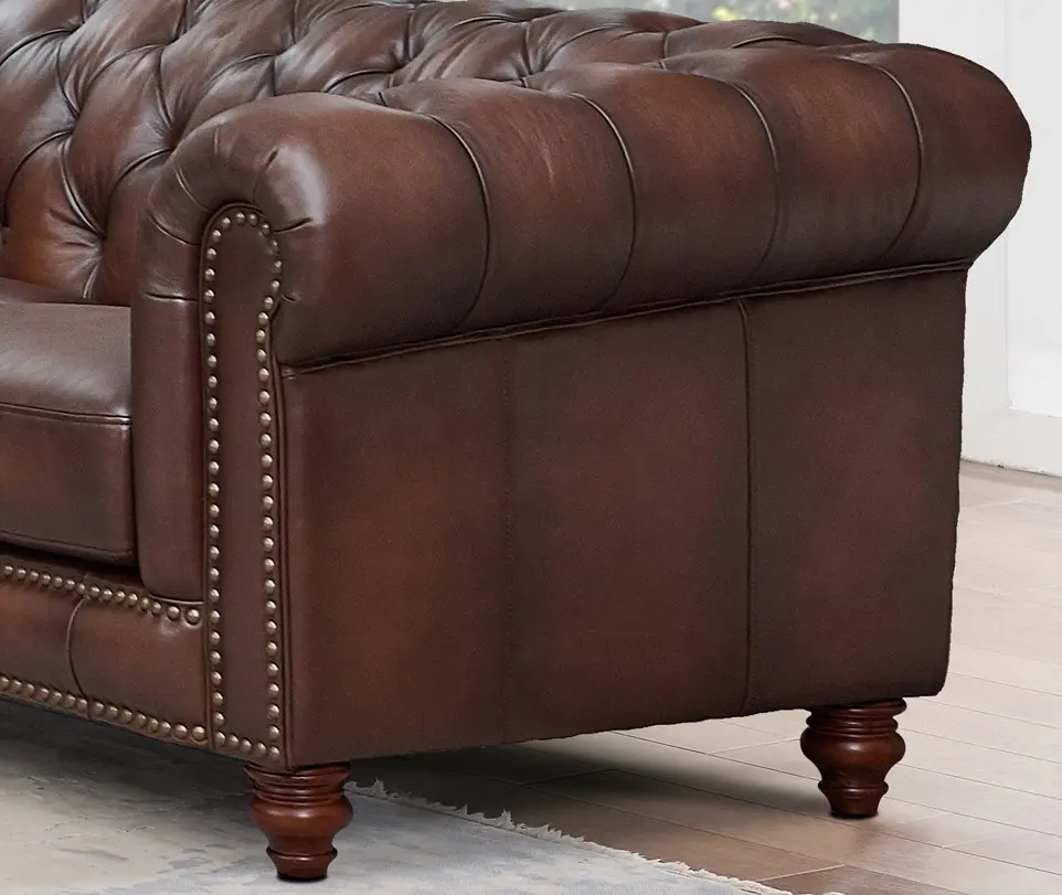 Lanchester Brown Leather Sofa