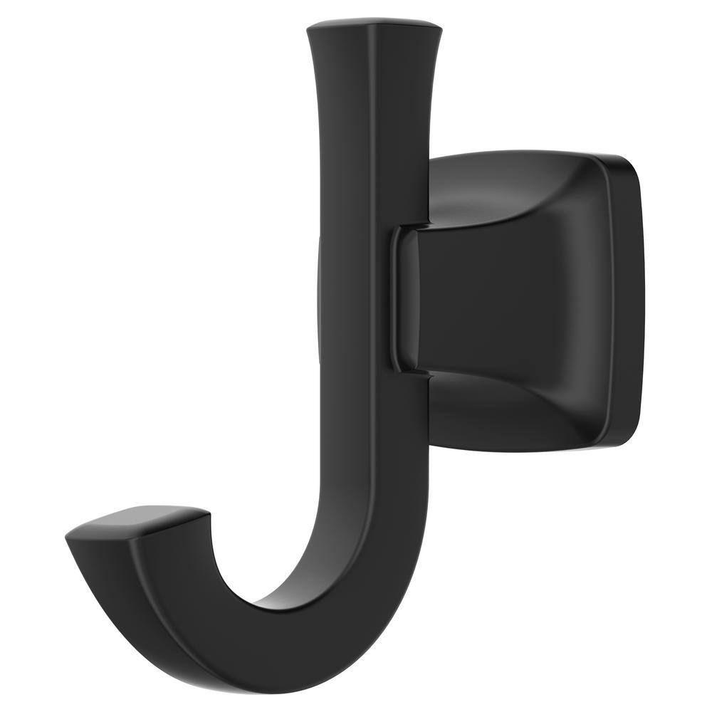 American Standard Townsend Wall Mounted J-Hook Double RobeTowel Hook in Matte Black 7353210.243