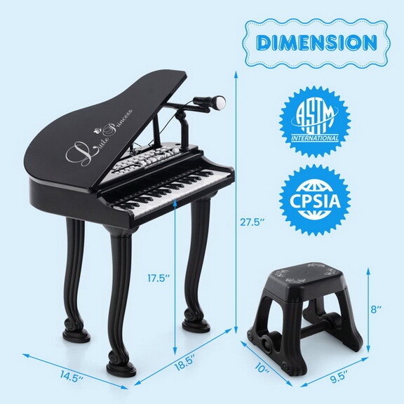 Costway 37 Keys Kids Piano Keyboard with Stool and...