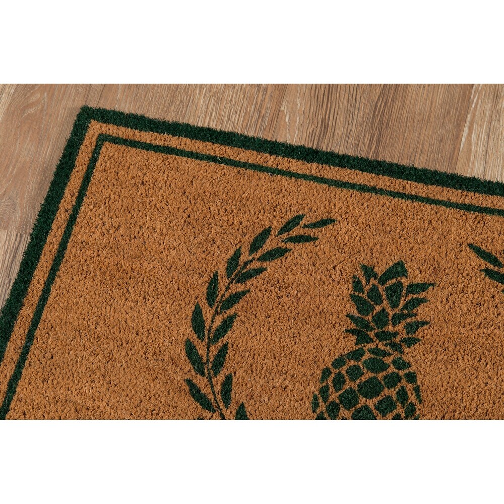 Erin Gates by Momeni Park Pineapple Hand woven Natural Coir Doormat   1'6\