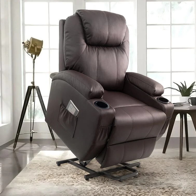 Faux Leather Power Lift Recliner Chair with Massage and Heating Functions