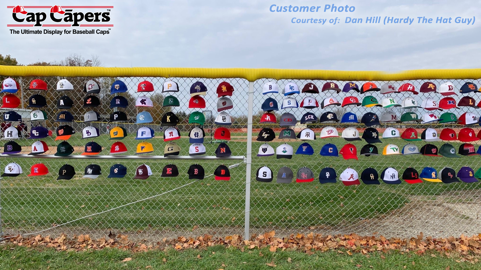 CAP CAPERS - The Ultimate Display For Baseball Caps - ROOKIE Starter Set ( 6 Pcs.) Ballcap Display; Rack for Caps; Wall Mounted Hat Rack; Baseball Cap Storage and Organization; Great for Cap Collectors