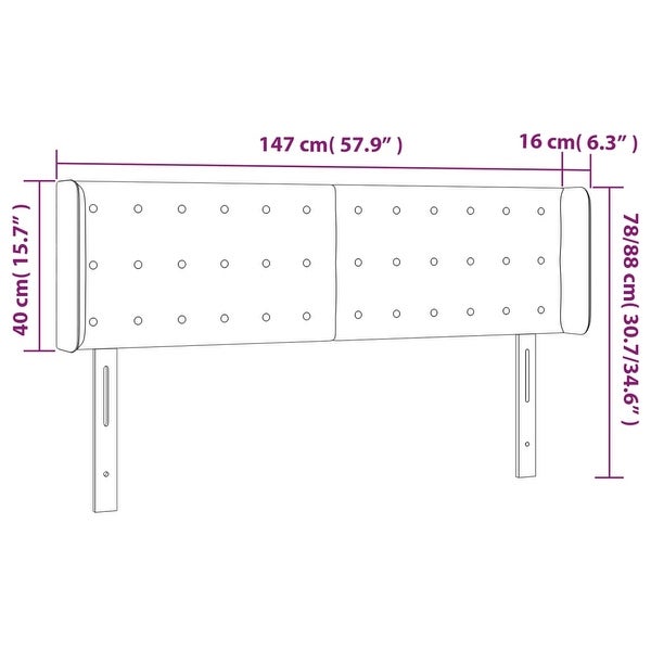 vidaXL LED Headboard Light/Dark Gray multisize Fabric - - 37455488