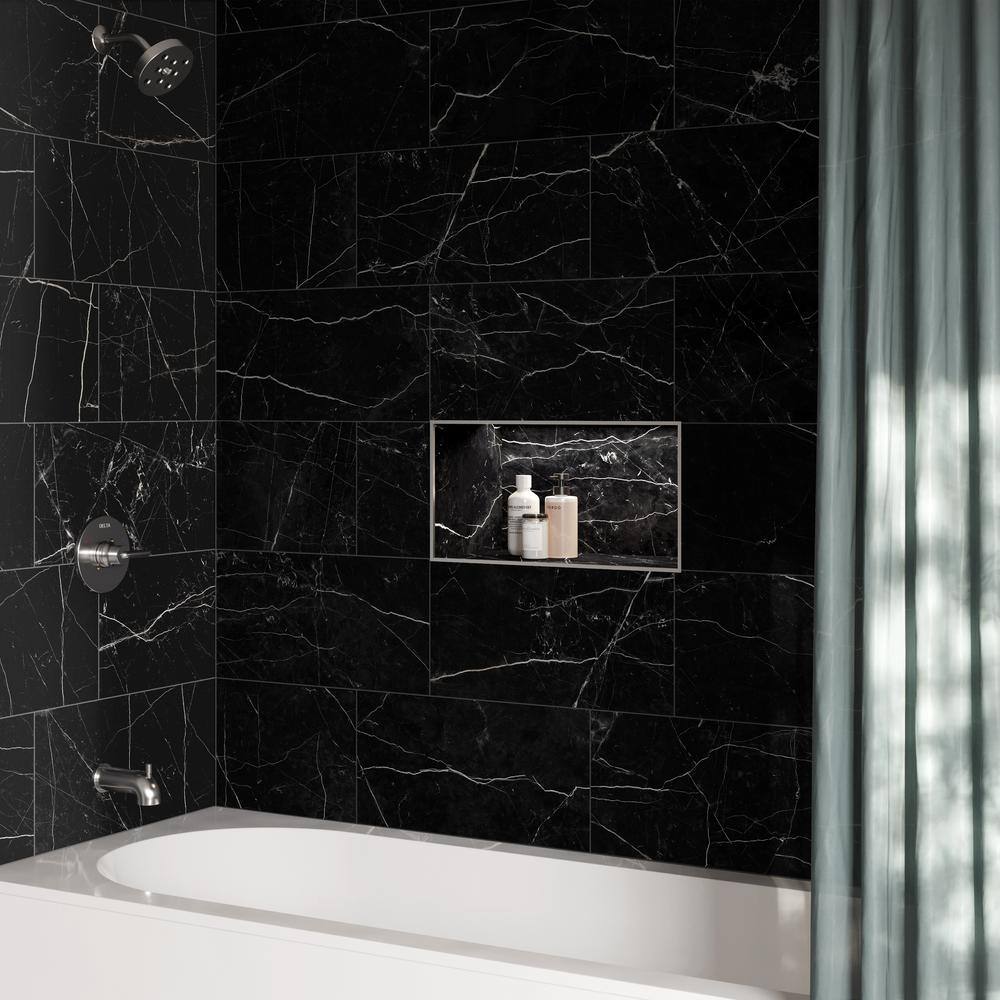 Corso Italia Impero Black 12 in. x 24 in. Porcelain Floor and Wall Tile (15.50 sq.ft.Case) 610010005396