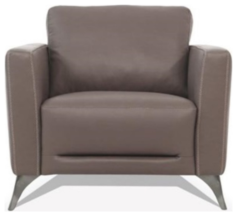 Ergode Chair Taupe Leather   Midcentury   Armchairs And Accent Chairs   by VirVentures  Houzz