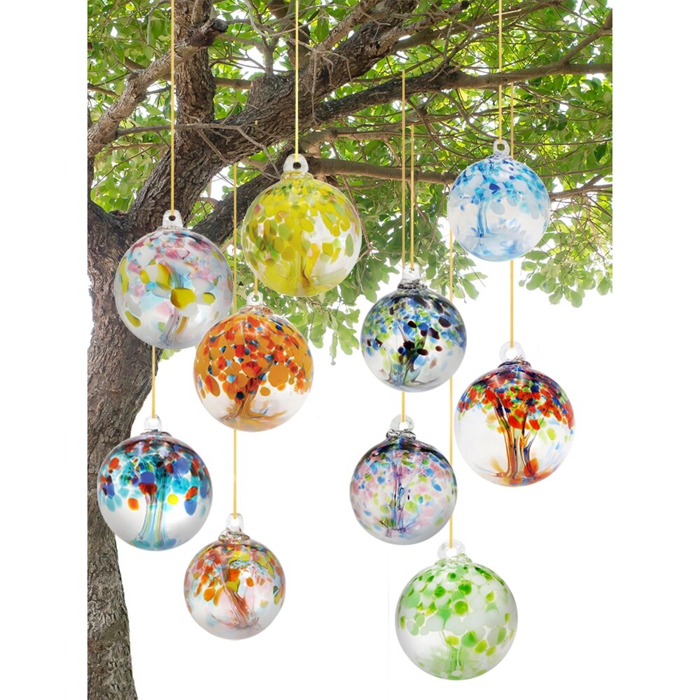 Tree of Life Royal Hand Blown Art Glass Ornament 8\