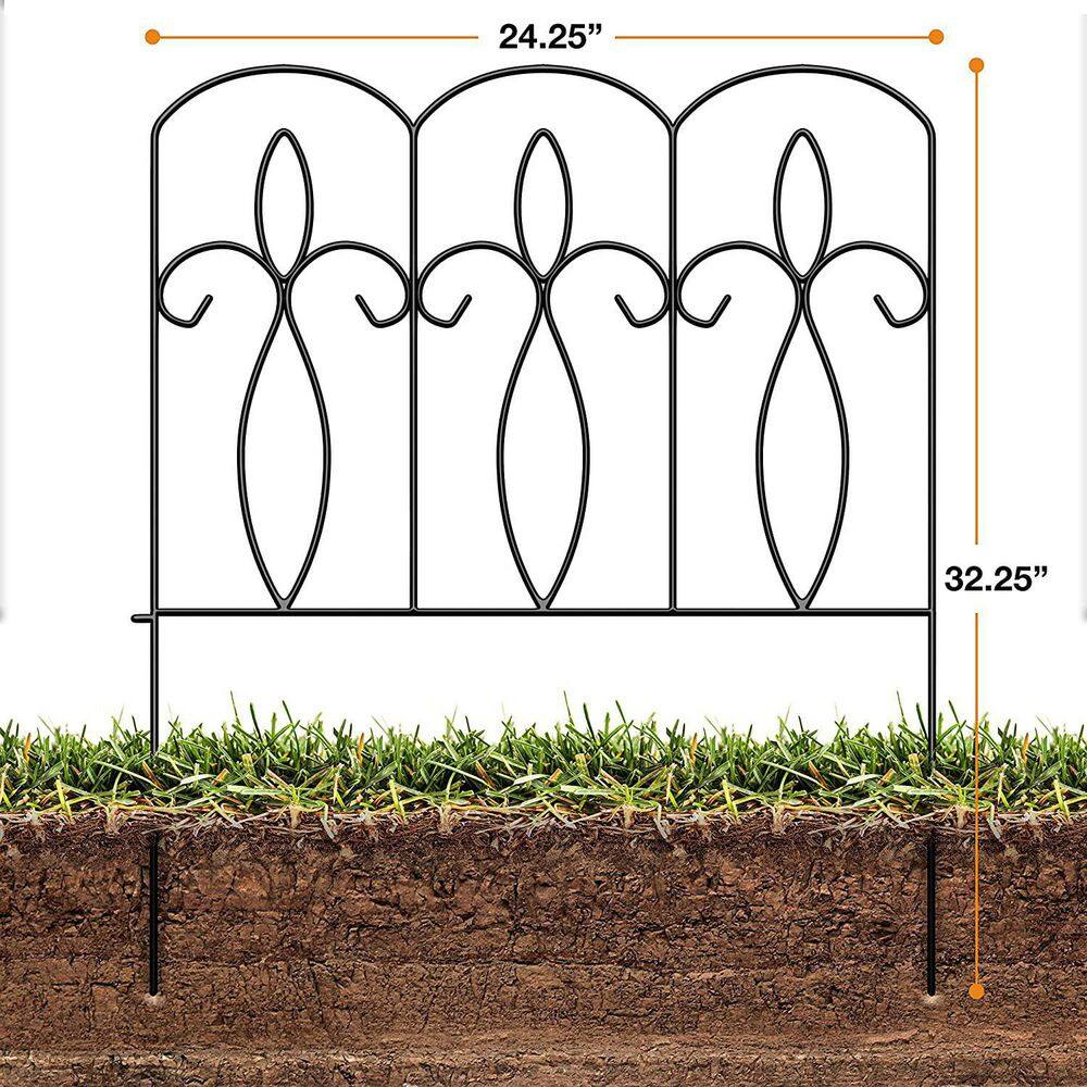 Sorbus 24.25 in. L x 1 in. W x 32.35 in. H Decorative Iron Garden Fence (5-Pack) GRDN-FNC5