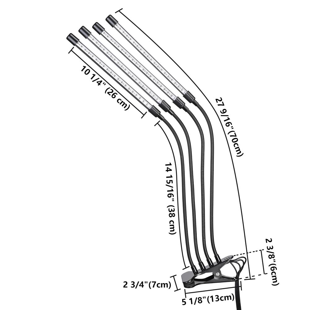 Yescom 40w LED Grow Light Clip on Full Spectrum Indoor Growing Blue Red