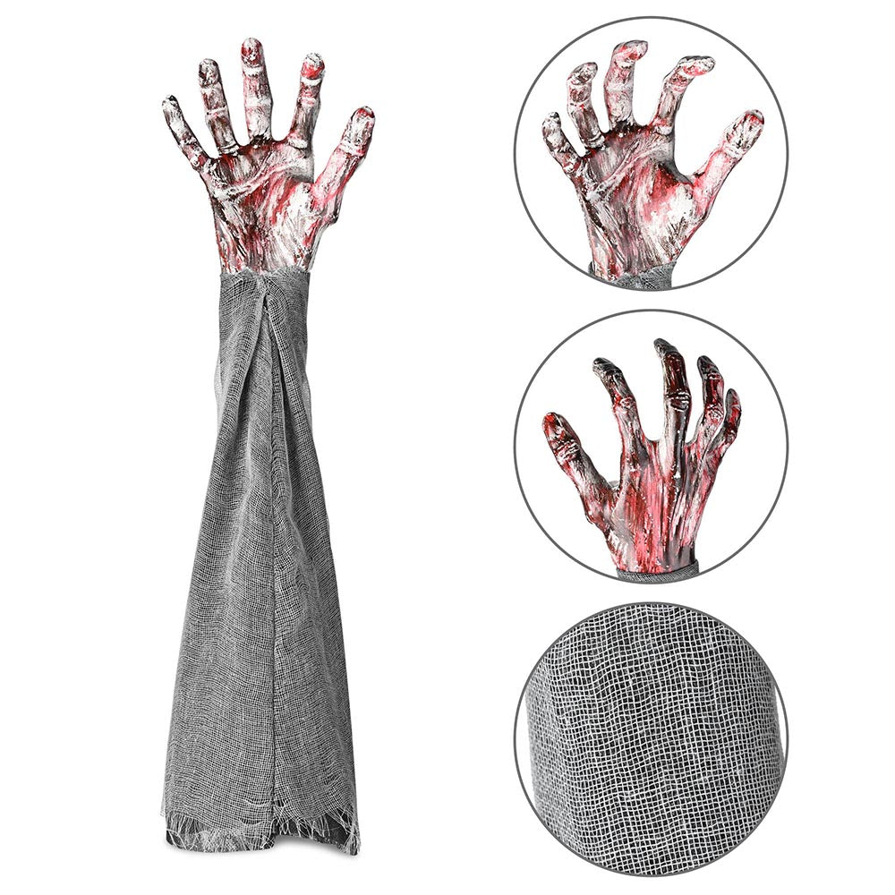 Yescom Halloween Decoration Props Zombie Hands with Lawn Stakes 4-Pair