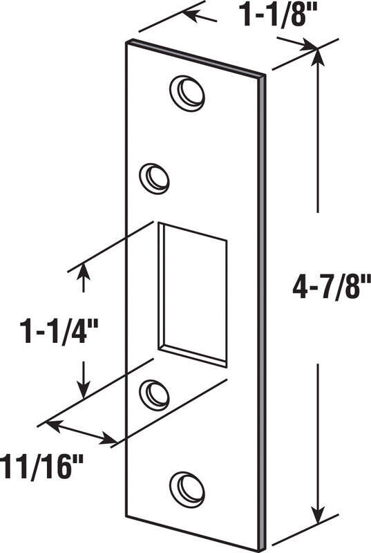 Prime-Line 4.9 in. H X 1.1 in. L Brass-Plated Brass Steel Deadbolt Strike