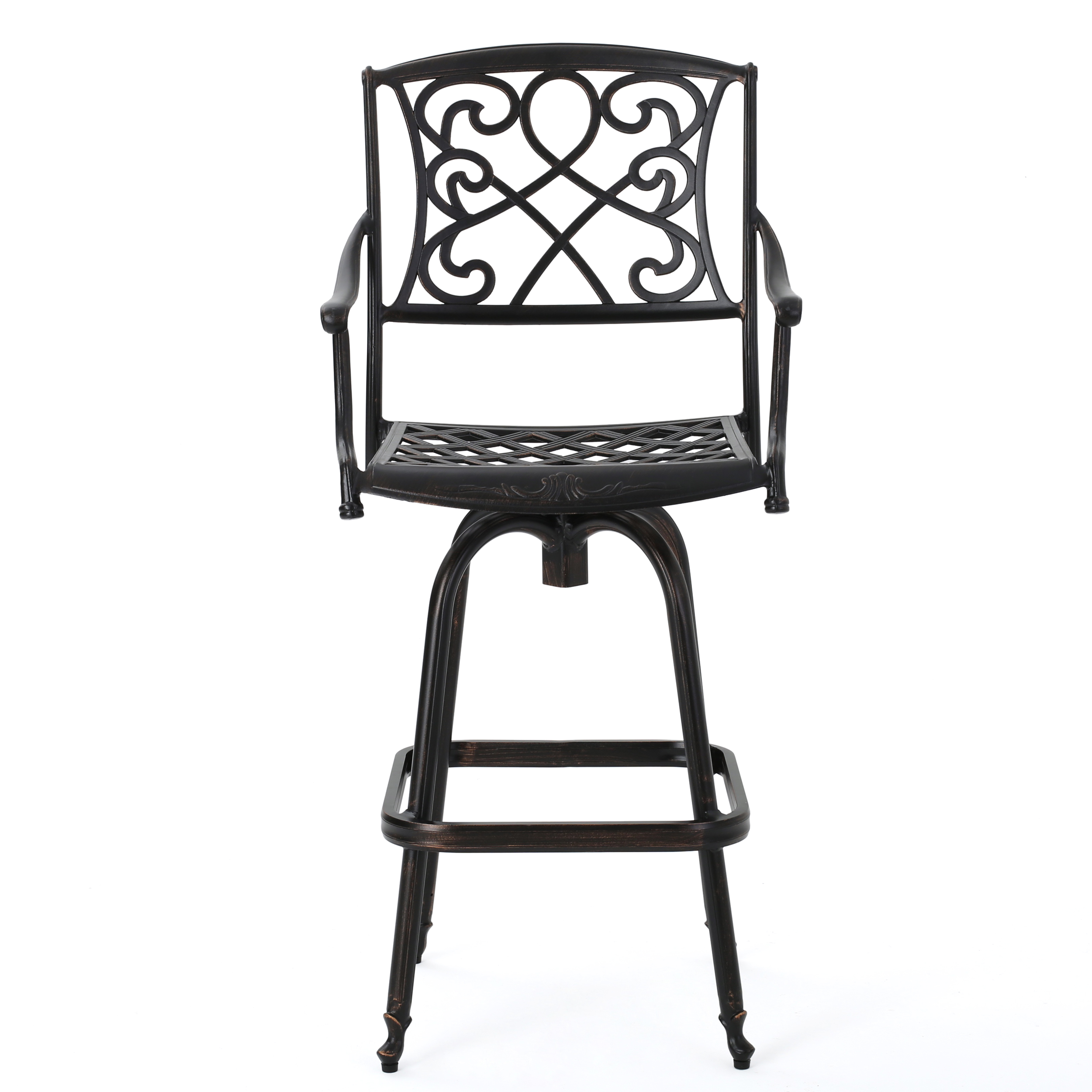 Cambria Cast Aluminum Brown 3-piece Bistro Bar Set