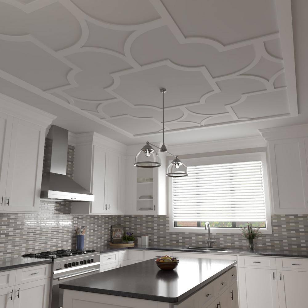 Ekena Millwork 83 in. W x 83 in. H x-38 in. T Large Anderson Decorative Fretwork Ceiling Panels in Architectural Grade PVC CELP83X8301AND