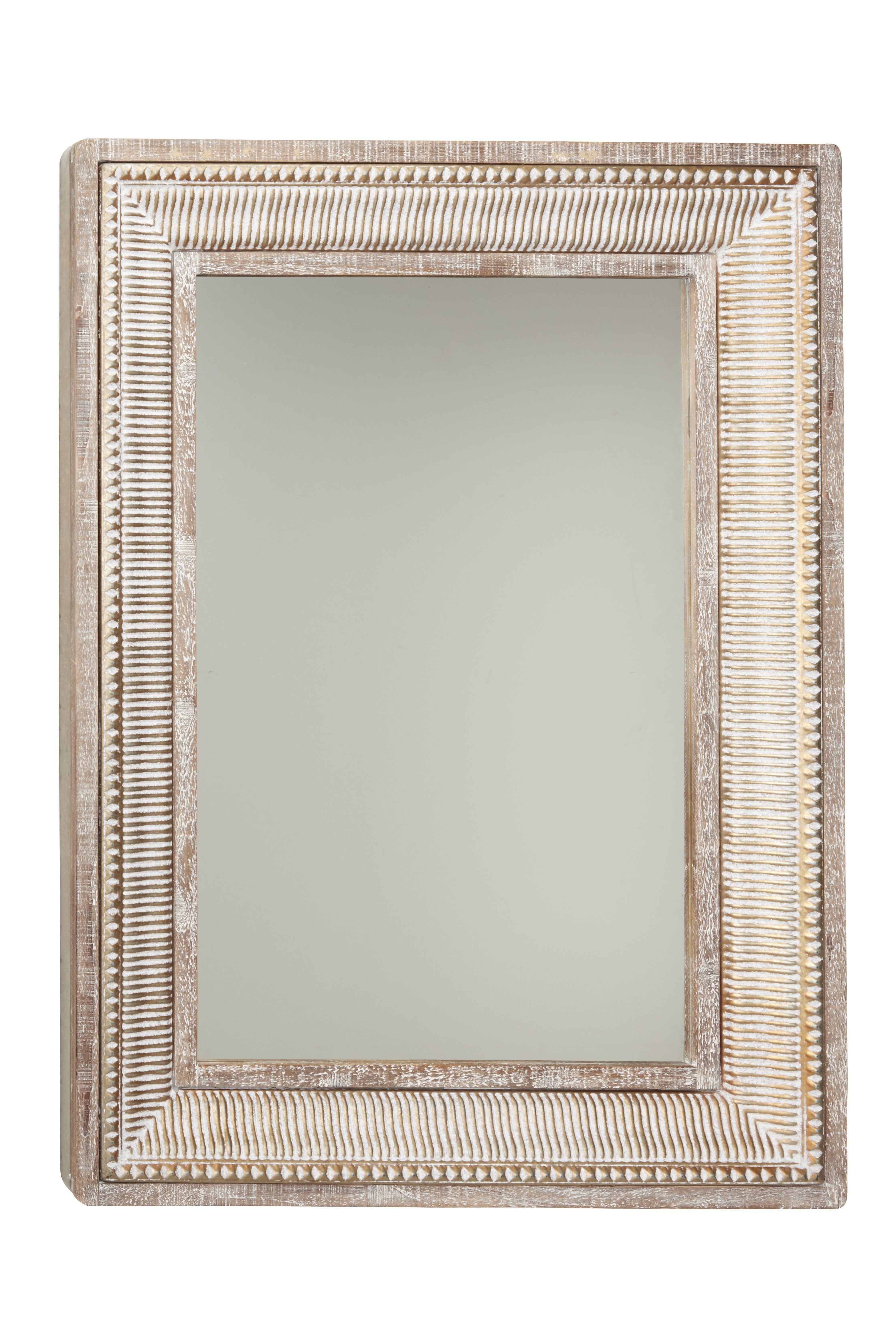 Brown Farmhouse Metal Wall Mirror 43 x 31